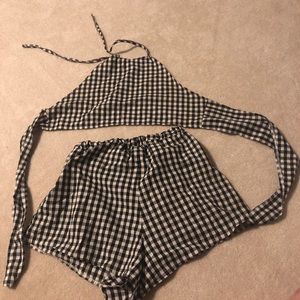 Gingham two piece set